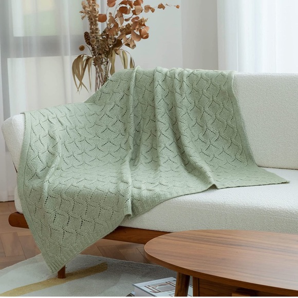 NEW Amélie Home Lightweight Wave Pattern Knit Throw Blanket Cozy Soft Warm 50x60 - Picture 4 of 12